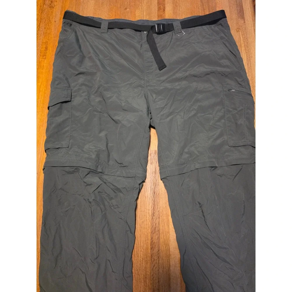 Columbia Men 48X32 Grey Convertible Zip Off Shorts Cargo Hiking Trail Pants